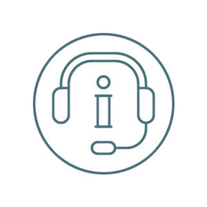 Icono de soporte y atención al cliente.